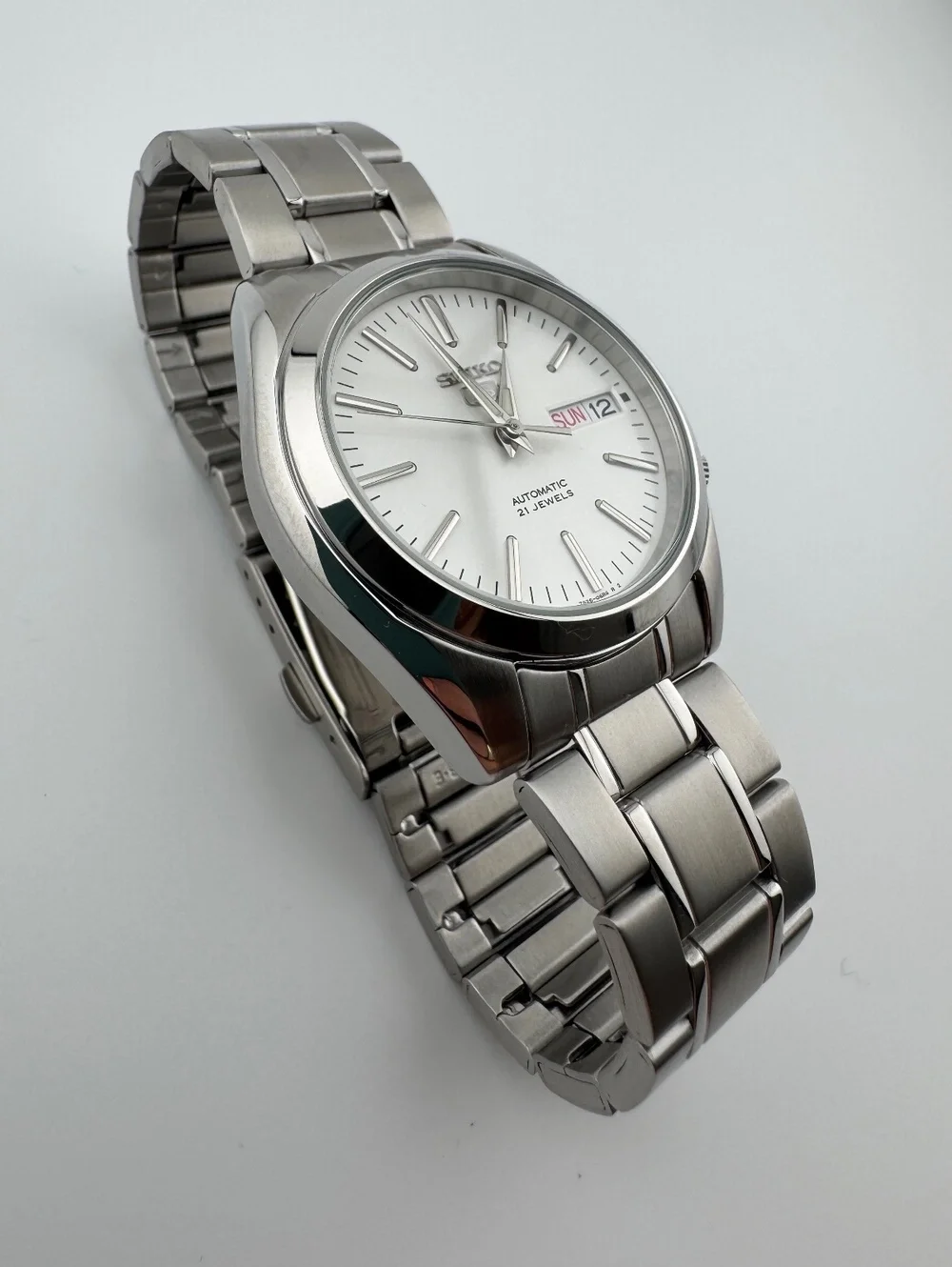 Seiko 5 Automatic SNK355 Silver Dial 37mm Men's Watch Box Papers